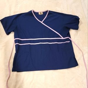 Blue Scrub Top XL